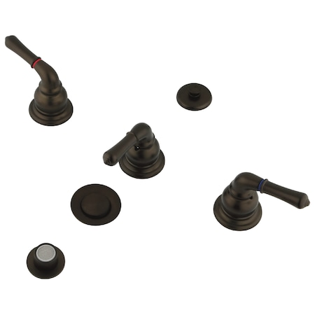 Kingston Brass Bidet Faucet W/Lever, Handles And Brass Pop-Up, Oil Rubbed Bronze KB325